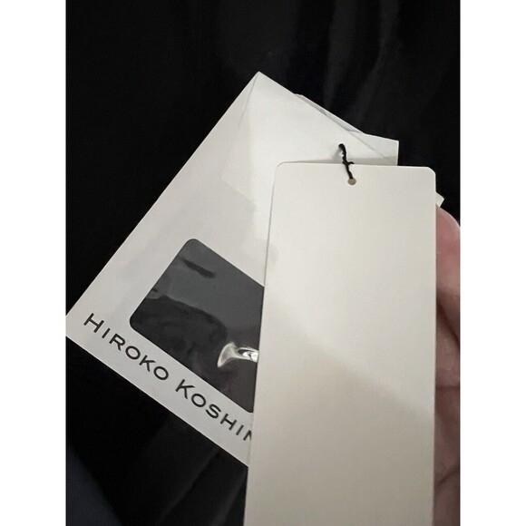 HIROKO KOSHINO black Women’s Coat Snap Closure With Belt Size 40 NWT - Picture 6 of 10